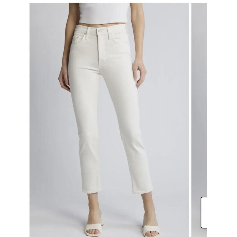 Mother The Tomcat HighWaisted Ankle Jeans in CreamPuffs size 25
